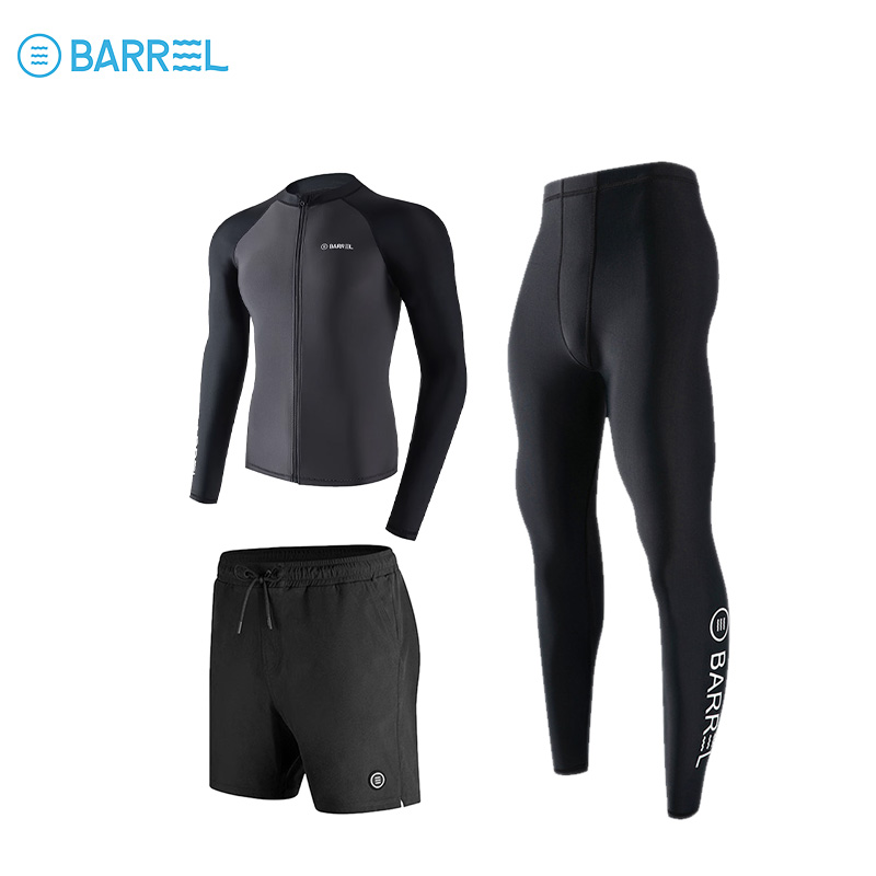 Male black and gray zipper + black shorts + three pairs of long pants